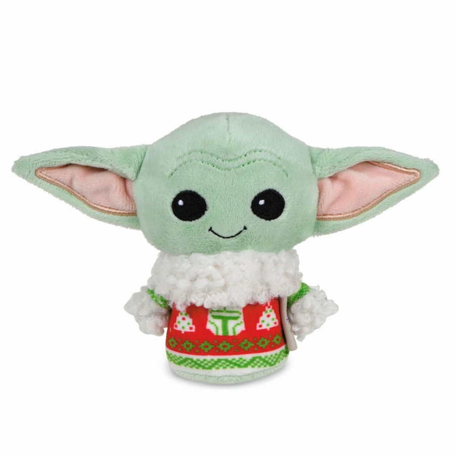 Stuffed Plush * | Hallmark Itty Bittys Star Wars: The Mandalorian Grogu In Holiday Sweater Plush