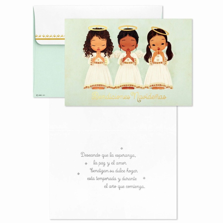 Cards & Boxed Christmas Cards * | Hallmark Three Little Angels Spanish-Language Boxed Christmas Cards, Pack Of 16