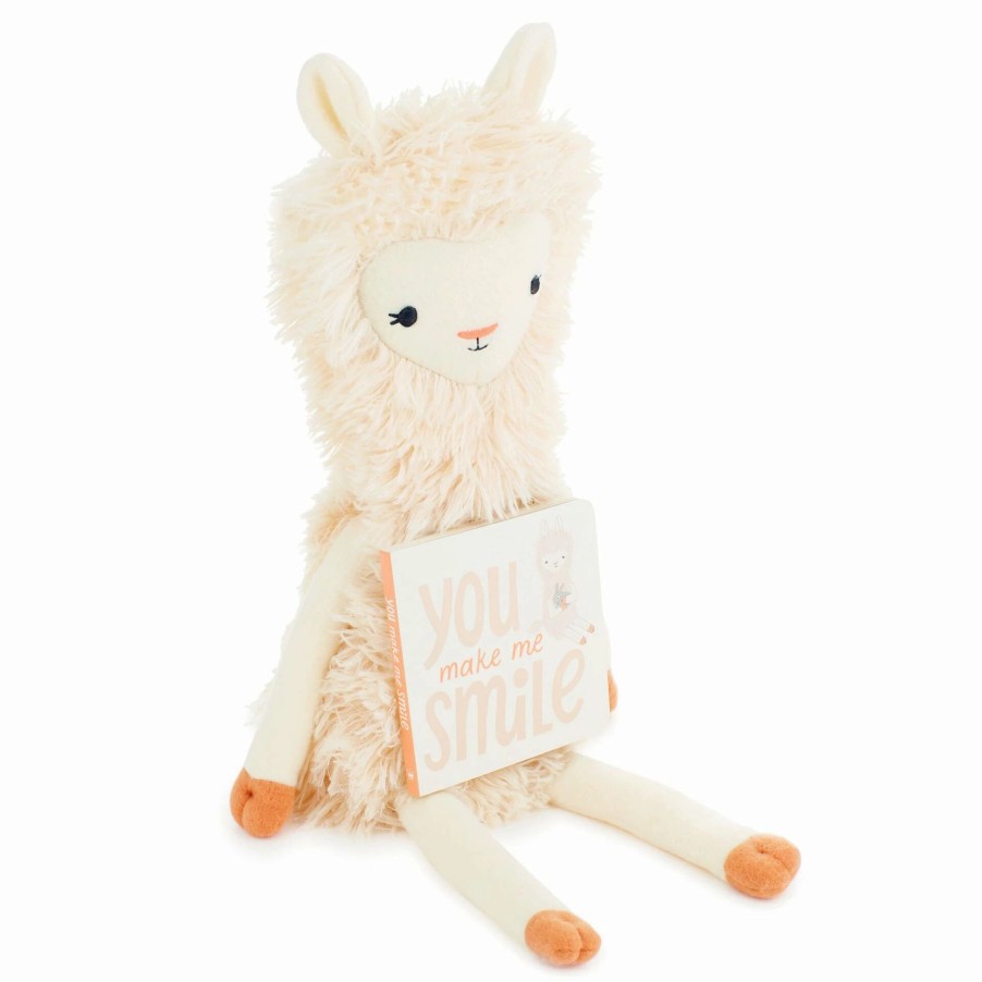 Stuffed Plush * | Hallmark Moptops Llama Stuffed Animal With You Make Me Smile Board Book