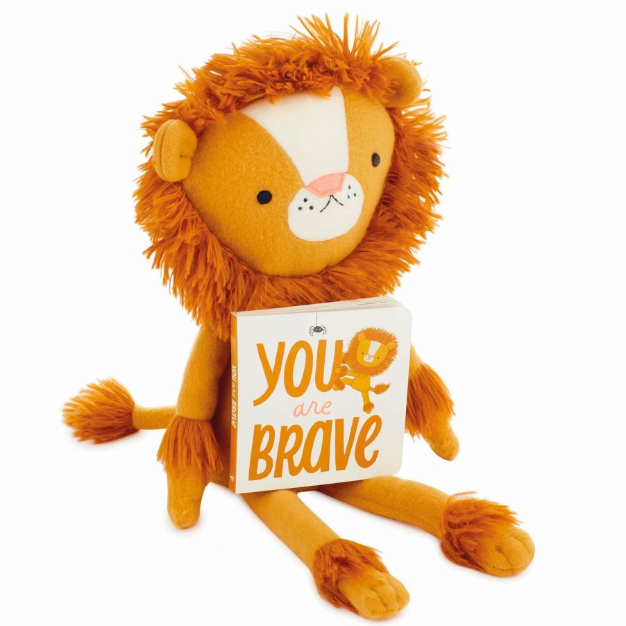 Stuffed Plush * | Hallmark Moptops Lion Stuffed Animal With You Are Brave Board Book