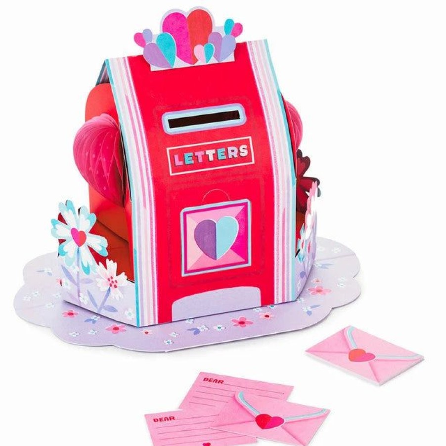 Cards & Boxed Christmas Cards * | Hallmark Valentine'S Day Mailbox Pop-Up Honeycomb Centerpiece With Cards