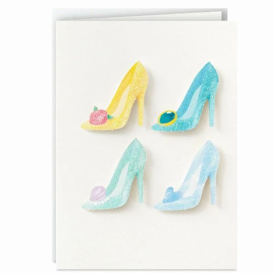 Cards & Boxed Christmas Cards * | Hallmark 3.25 Mini Disney Princess Shoes Fabulous Ever After Day Card