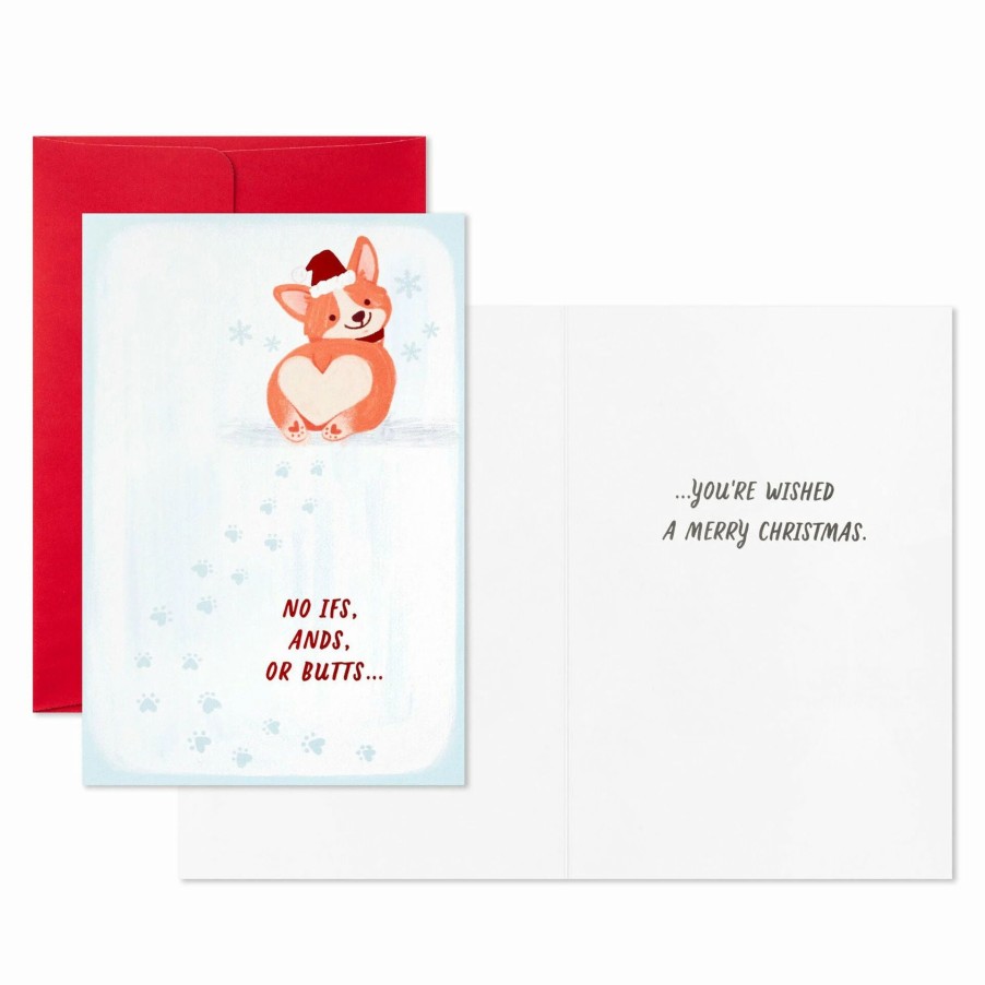 Cards & Boxed Christmas Cards * | Hallmark Corgi Ifs, Ands Or Butts Packaged Christmas Cards, Set Of 5