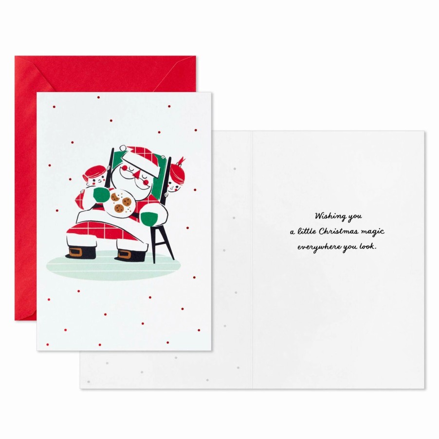 Cards & Boxed Christmas Cards * | Hallmark Santa Tuckered Out Packaged Christmas Cards, Set Of 5