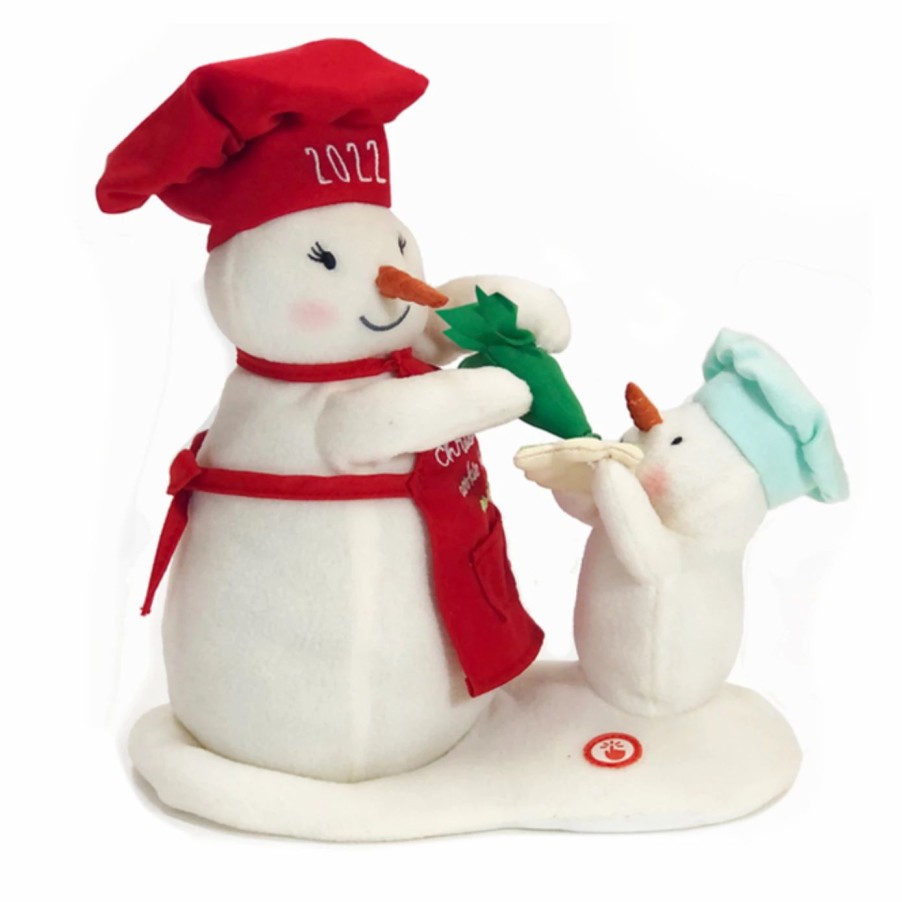 Stuffed Plush * | Hallmark Animated Musical Can'T Wait For Cookies Snowman Techno Plush