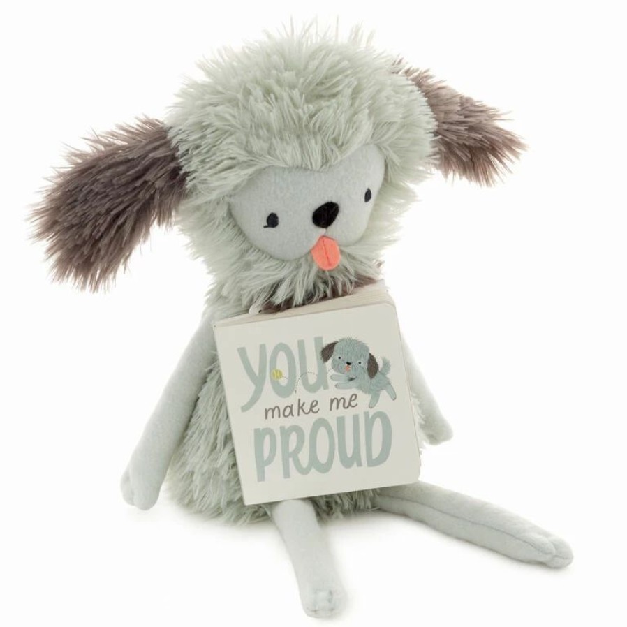 Classic Stuffed Animals * | Hallmark Moptops Shaggy Dog Stuffed Animal With You Make Me Proud Board Book