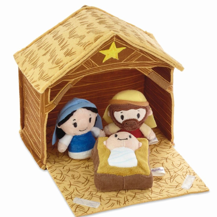 Stuffed Plush * | Hallmark Little Bitts Nativity And Manger Set, 4 Pieces