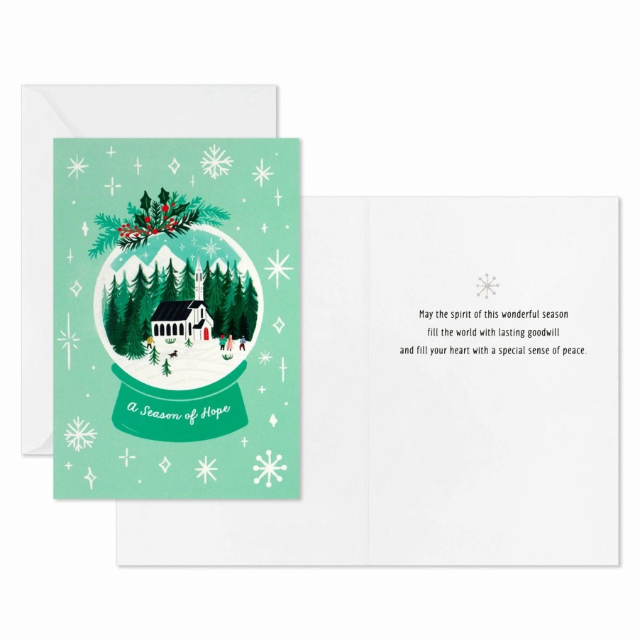 Cards & Boxed Christmas Cards * | Hallmark Season Of Hope Snow Globe Boxed Christmas Cards, Pack Of 16