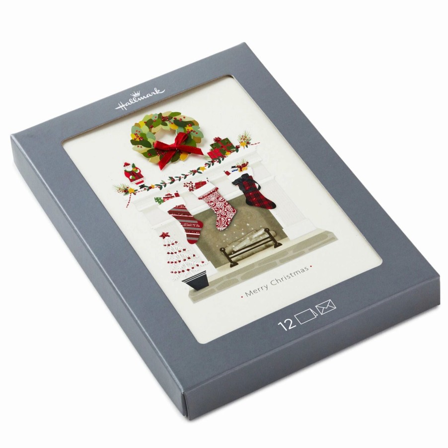 Cards & Boxed Christmas Cards * | Hallmark The Stockings Were Hung Boxed Christmas Cards, Pack Of 12