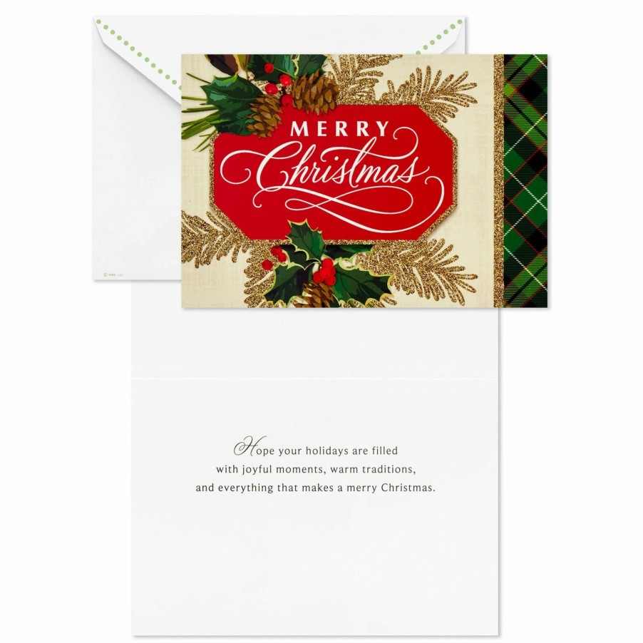 Cards & Boxed Christmas Cards * | Hallmark Holly And Ornament Boxed Christmas Cards, Pack Of 40