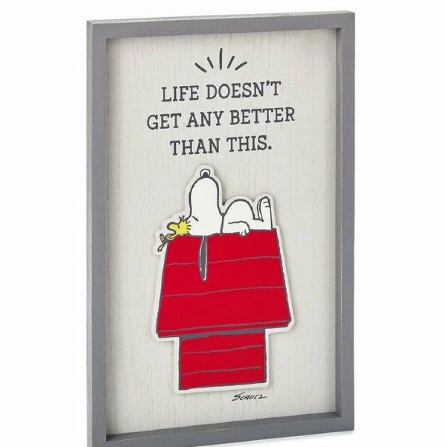 Collectibles Figurines * | Peanuts Snoopy And Woodstock Life Doesn'T Get Better Framed Wall Art