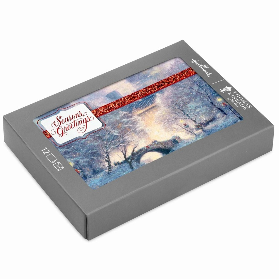 Cards & Boxed Christmas Cards * | Hallmark Thomas Kinkade Central Park In Winter Boxed Christmas Cards, Pack Of 12