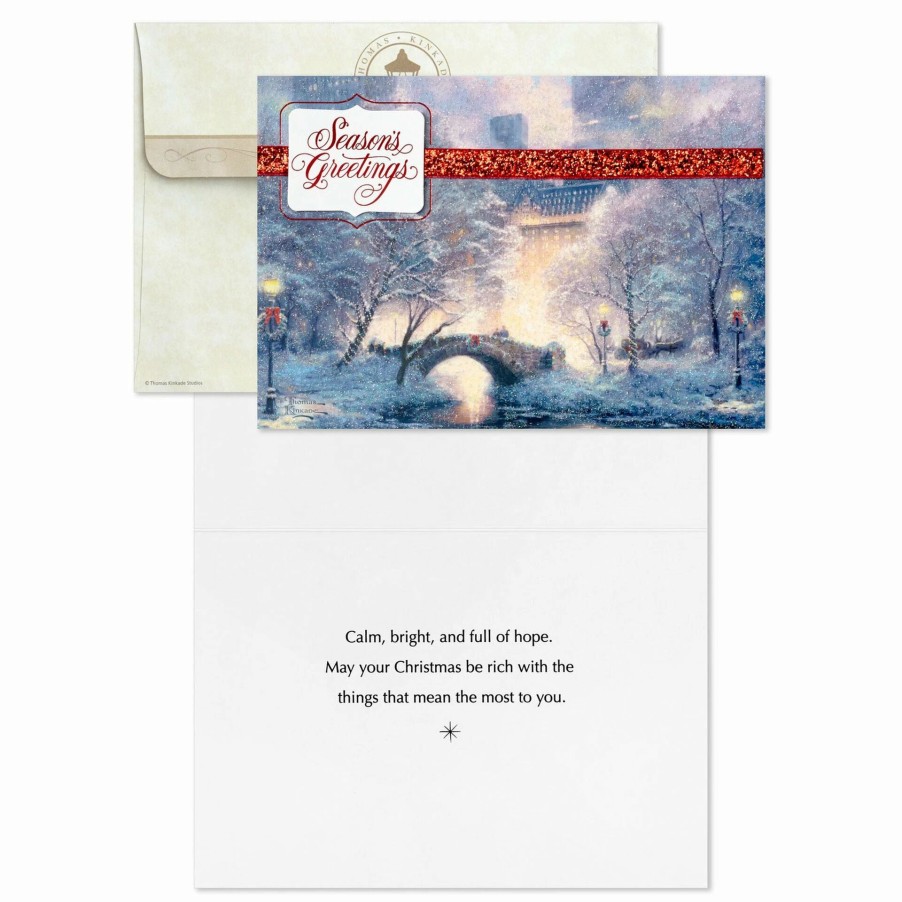 Cards & Boxed Christmas Cards * | Hallmark Thomas Kinkade Central Park In Winter Boxed Christmas Cards, Pack Of 12