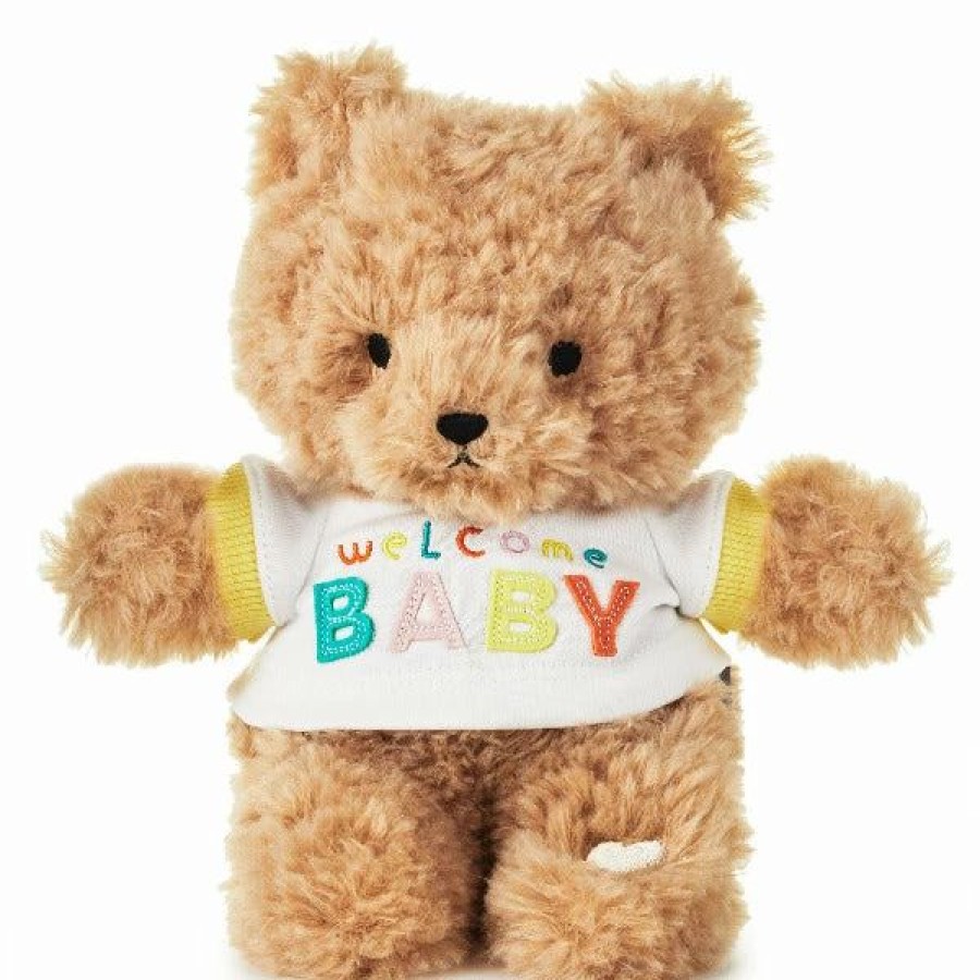 Stuffed Plush * | Hallmark Welcome Baby Recordable Teddy Bear Stuffed Animal, 8.75