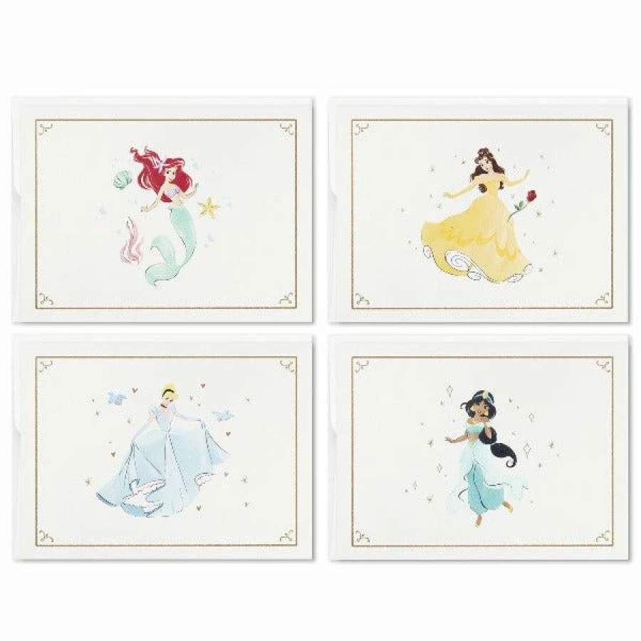 Cards & Boxed Christmas Cards * | Hallmark Disney Princess Assorted Boxed Blank Note Cards Multipack, Pack Of 24