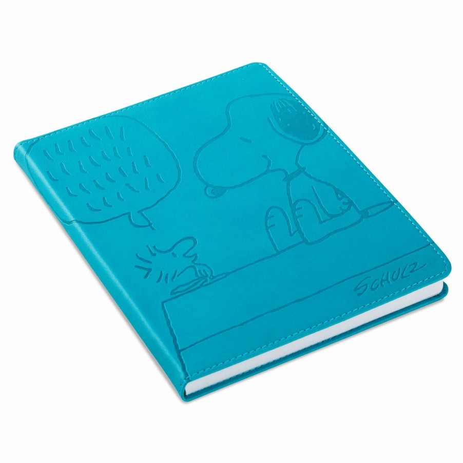 Cards & Boxed Christmas Cards * | Hallmark Peanuts Snoopy And Woodstock Faux Leather Notebook