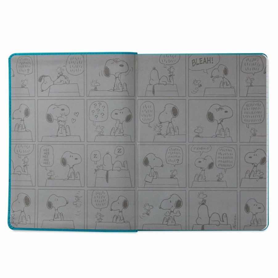 Cards & Boxed Christmas Cards * | Hallmark Peanuts Snoopy And Woodstock Faux Leather Notebook