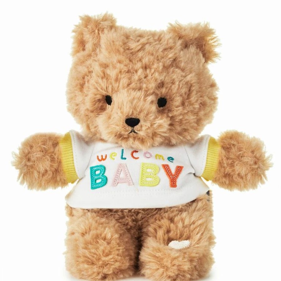 Interactive Stuffed Animals * | Hallmark Welcome Baby Recordable Teddy Bear Stuffed Animal, 8.75