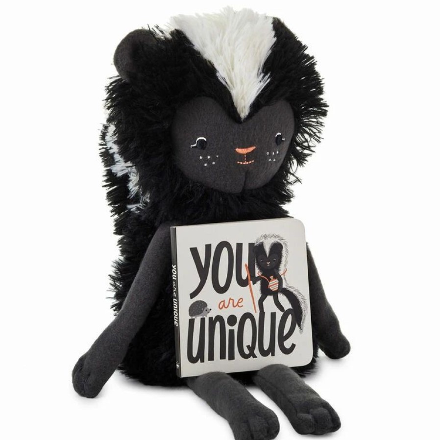 Classic Stuffed Animals * | Hallmark Moptops Skunk Stuffed Animal With You Are Unique Board Book