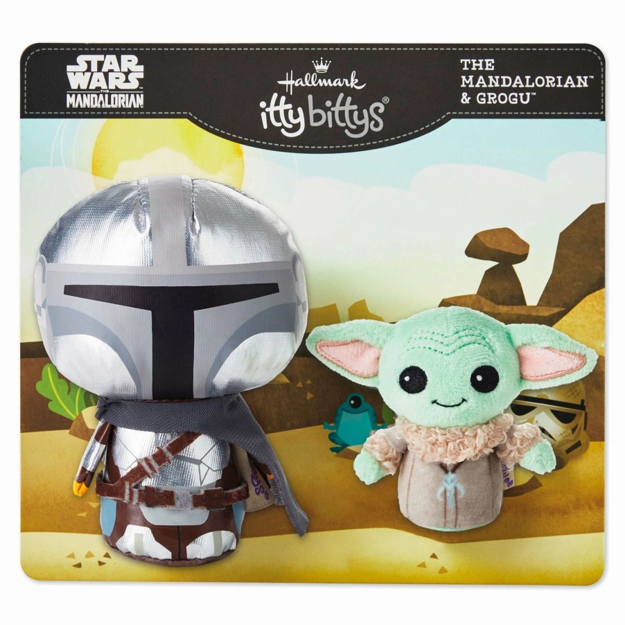 Stuffed Plush * | Hallmark Itty Bittys Star Wars The Mandalorian And Grogu Plush, Set Of 2