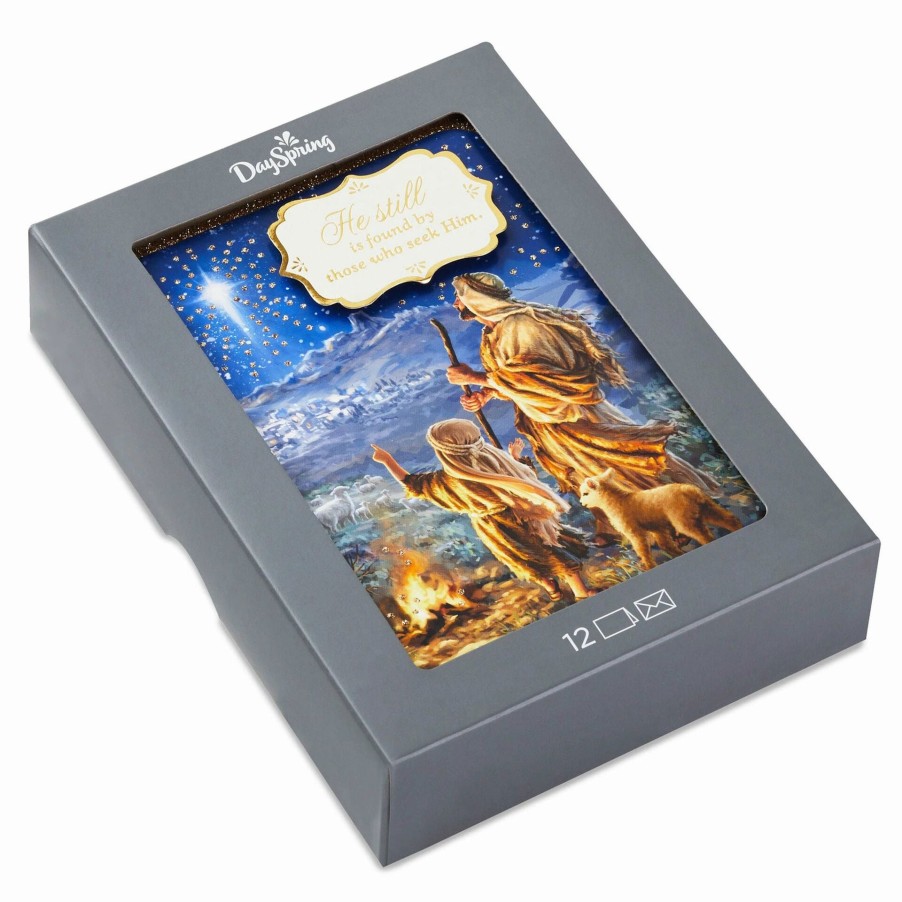 Cards & Boxed Christmas Cards * | Hallmark Shepherds With Star Of Bethlehem Religious Boxed Christmas Cards, Pack Of 12