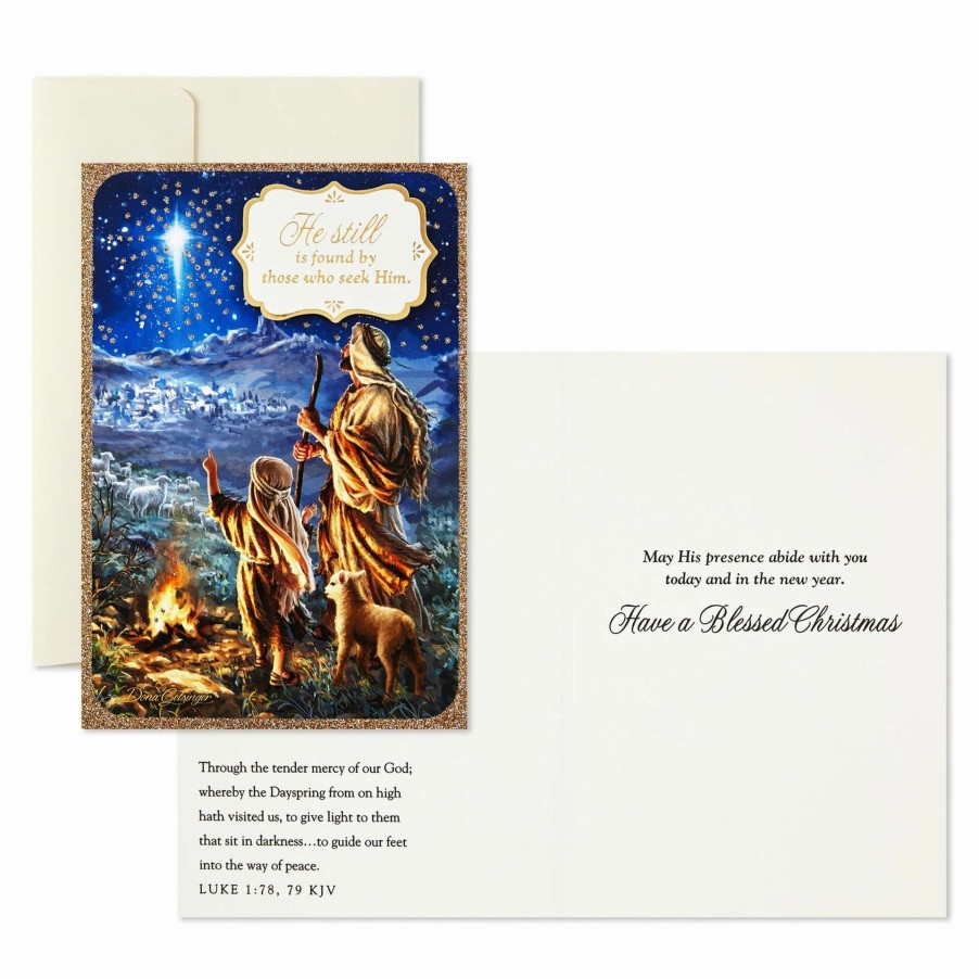 Cards & Boxed Christmas Cards * | Hallmark Shepherds With Star Of Bethlehem Religious Boxed Christmas Cards, Pack Of 12