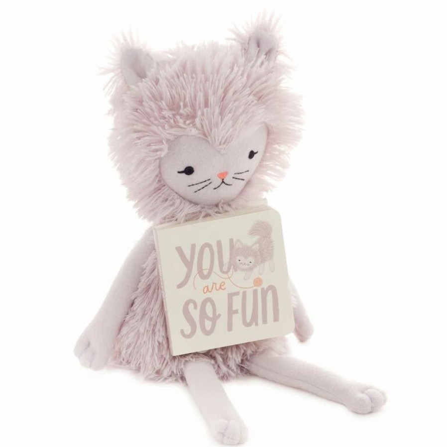 Classic Stuffed Animals * | Hallmark Moptops Furry Cat Stuffed Animal With You Are So Fun Board Book