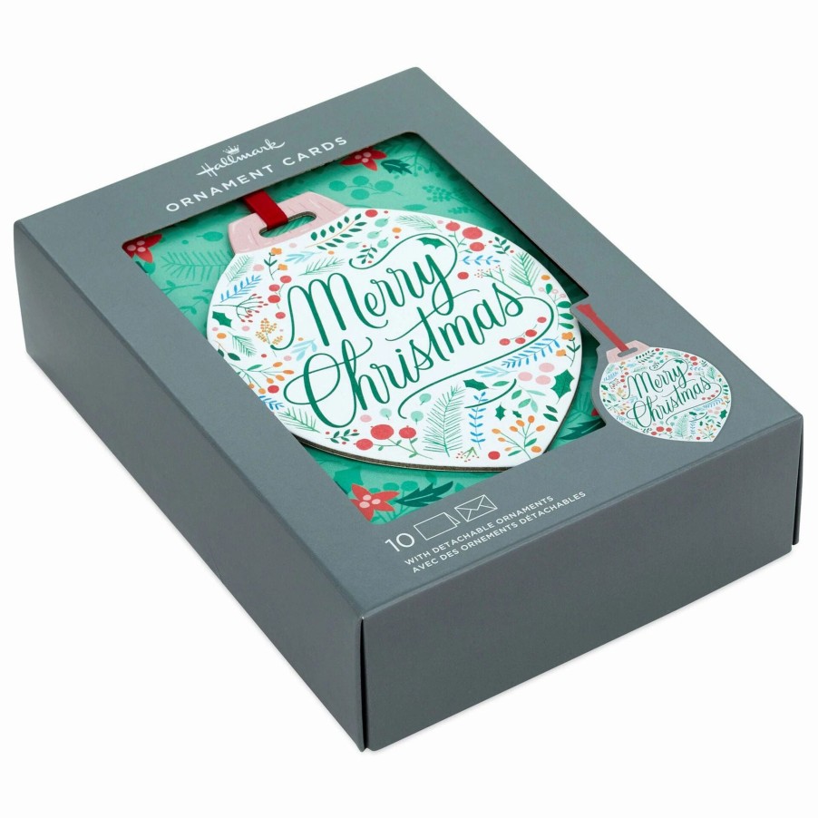 Cards & Boxed Christmas Cards * | Hallmark Christmas Spirit Boxed Christmas Cards With Detachable Ornaments, Pack Of 10