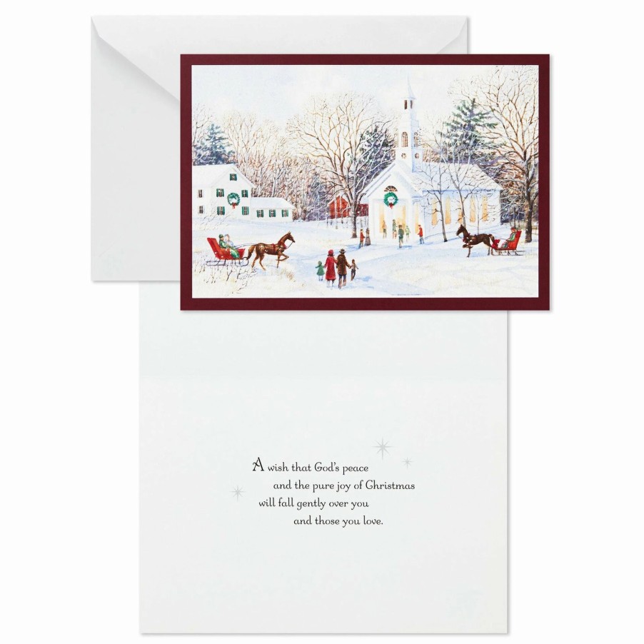 Cards & Boxed Christmas Cards * | Hallmark Country Church Pure Joy Boxed Christmas Cards, Pack Of 40