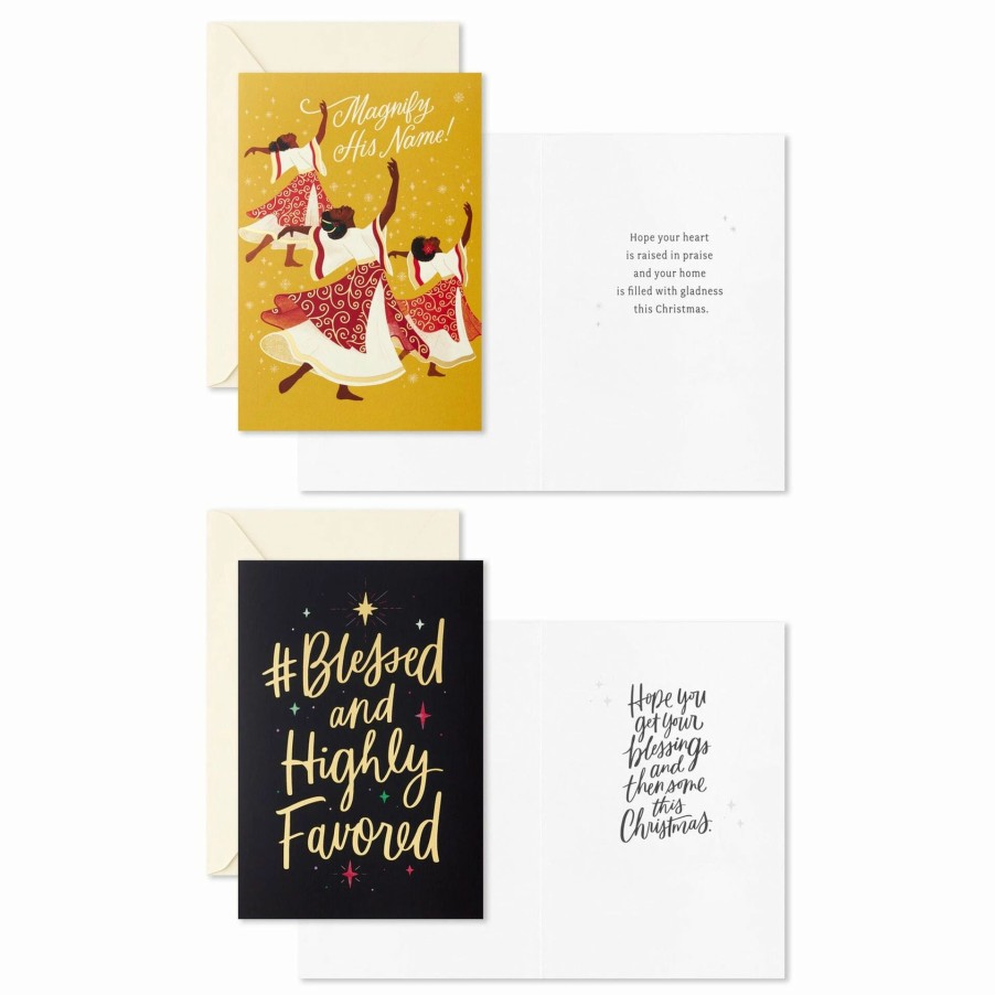 Cards & Boxed Christmas Cards * | Hallmark Dancing Ladies And Blessed Lettering Boxed Christmas Cards, Pack Of 12