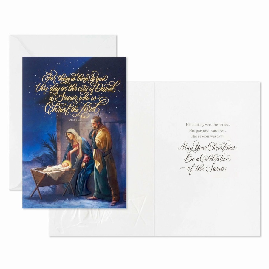 Cards & Boxed Christmas Cards * | Hallmark Dayspring A Savior Born To You Boxed Christmas Cards, Pack Of 16