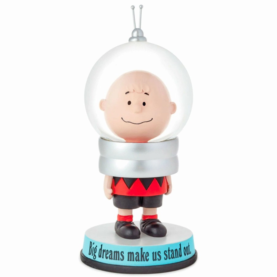 Collectibles Figurines * | Hallmark Peanuts Charlie Brown Big Dreams Make Us Stand Out Figurine Water Globe