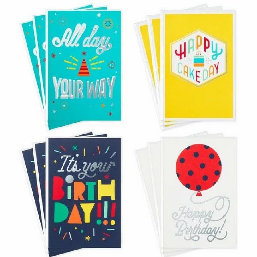 Cards & Boxed Christmas Cards * | Bold And Bright Assorted Birthday Cards, Pack Of 12