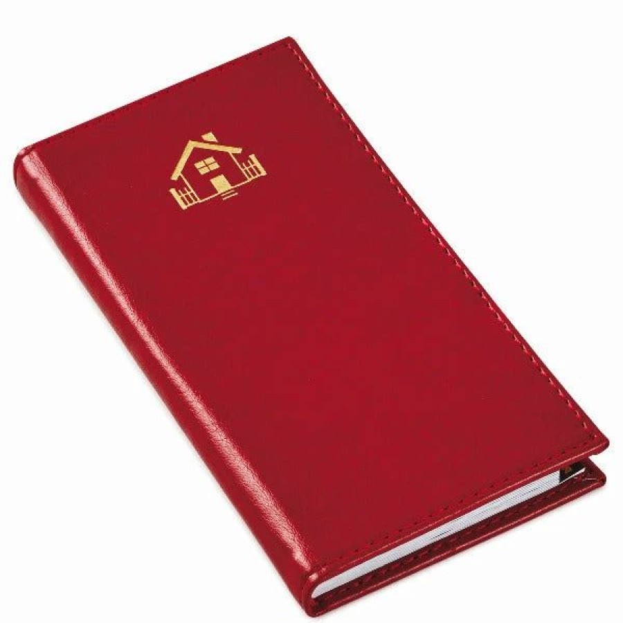 Cards & Boxed Christmas Cards * | Hallmark Red Faux Leather Slim Address Book