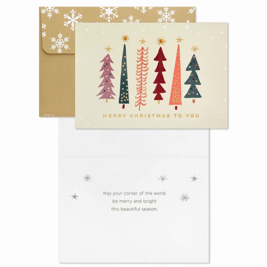 Cards & Boxed Christmas Cards * | Hallmark Whimsical Trees Boxed Christmas Cards, Pack Of 12