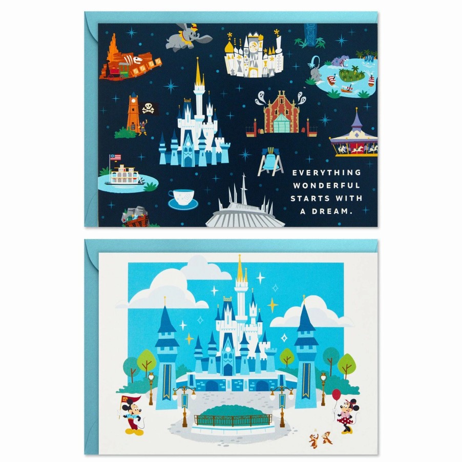 Cards & Boxed Christmas Cards * | Hallmark Walt Disney World 50Th Anniversary Boxed Blank Note Cards, Pack Of 24