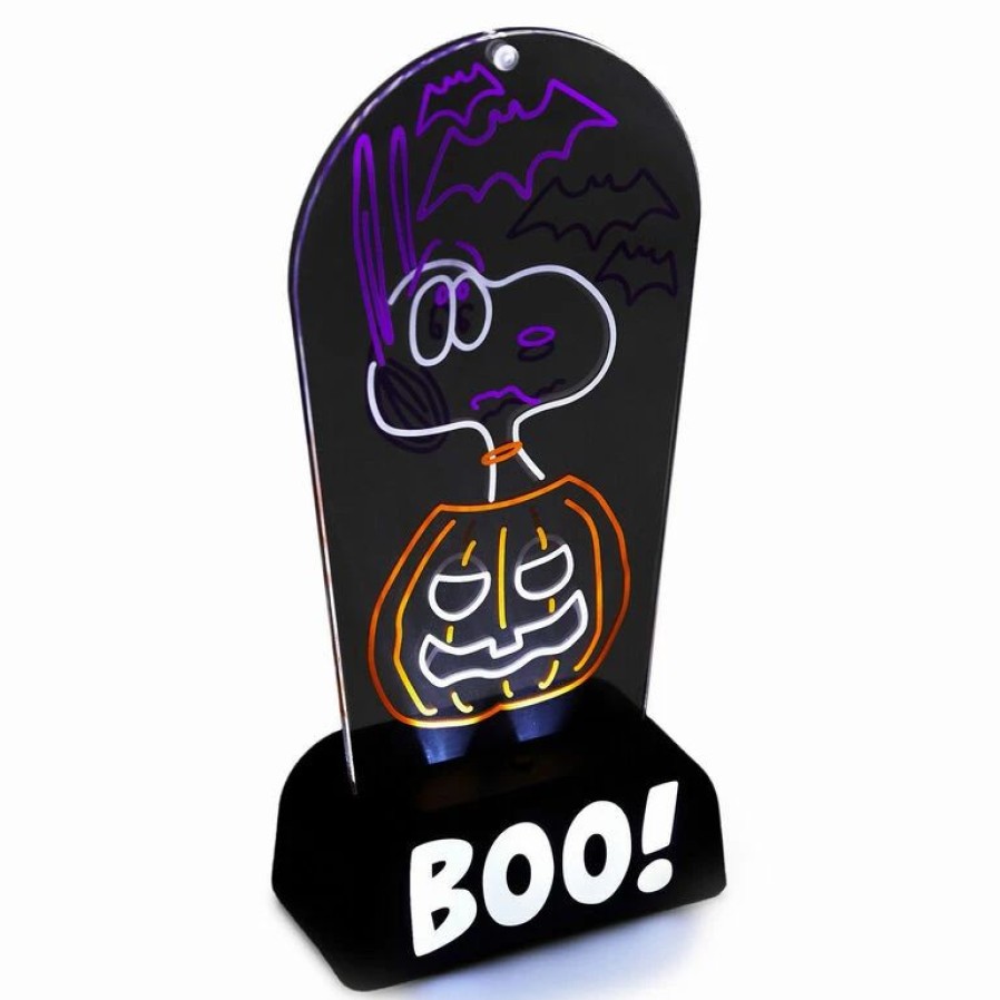 Seasonal Decor * | Hallmark Peanuts Snoopy Boo! Light-Up Sign