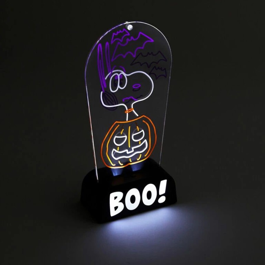 Seasonal Decor * | Hallmark Peanuts Snoopy Boo! Light-Up Sign