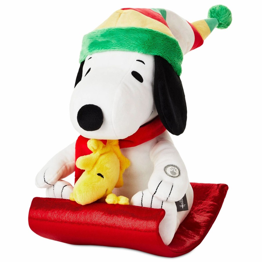 Stuffed Plush * | Hallmark Peanuts Sledding Snoopy And Woodstock Musical Plush With Motion, 10