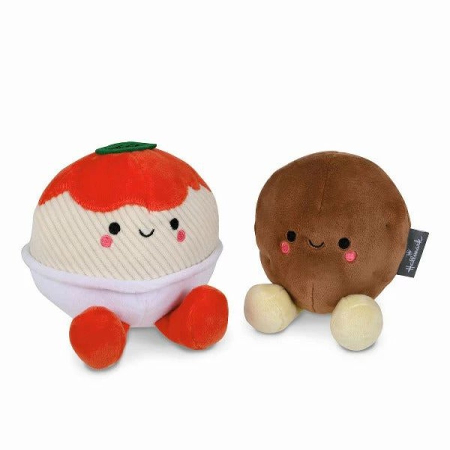 Stuffed Plush * | Hallmark Better Together Spaghetti And Meatball Magnetic Plush, 4.75