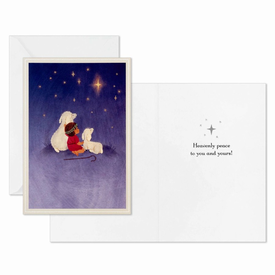 Cards & Boxed Christmas Cards * | Hallmark Shepherd And Lambs Boxed Christmas Cards, Pack Of 40