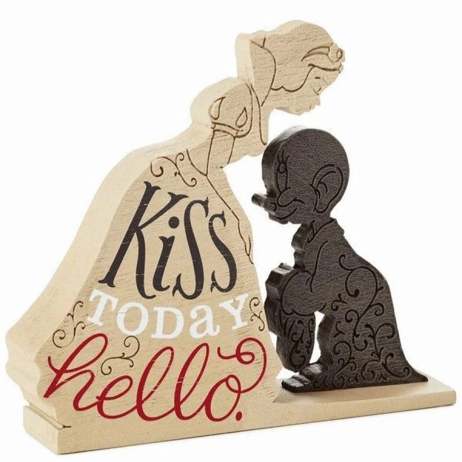 Collectibles Figurines * | Hallmark Disney Snow White Kiss Today Hello Quote Sign Figurine