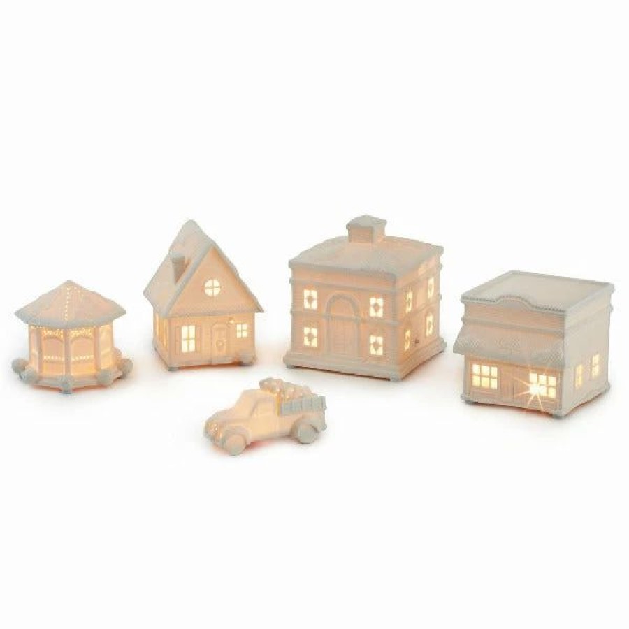 Collectibles Figurines * | Hallmark Channel Musical Christmas Village With Light, Set Of 5