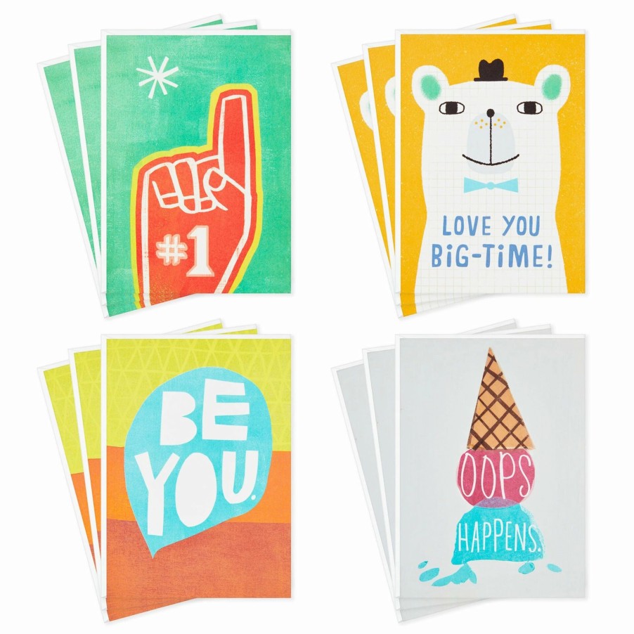 Cards & Boxed Christmas Cards * | Hallmark Colorful Icons Assorted Kids Encouragement Cards, Pack Of 12