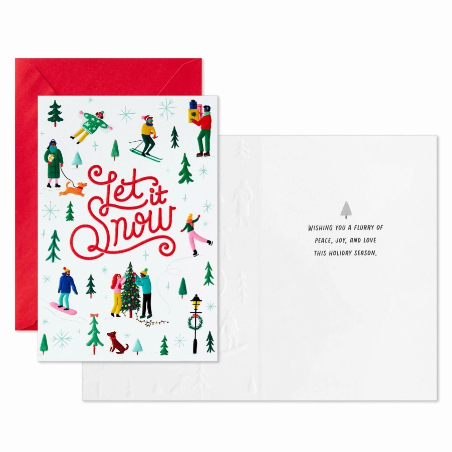 Cards & Boxed Christmas Cards * | Hallmark Let It Snow Packaged Christmas Cards, Set Of 5