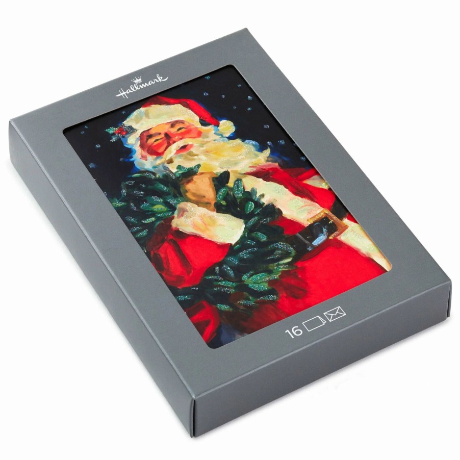 Cards & Boxed Christmas Cards * | Hallmark Jolly Santa Claus Boxed Christmas Cards, Pack Of 16