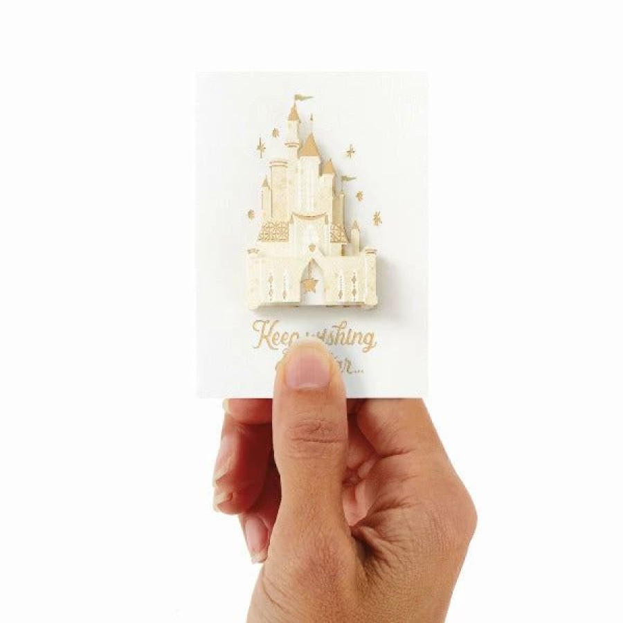 Cards & Boxed Christmas Cards * | Hallmark 3.25 Mini Disney Princess Castle Wishing On A Star Card