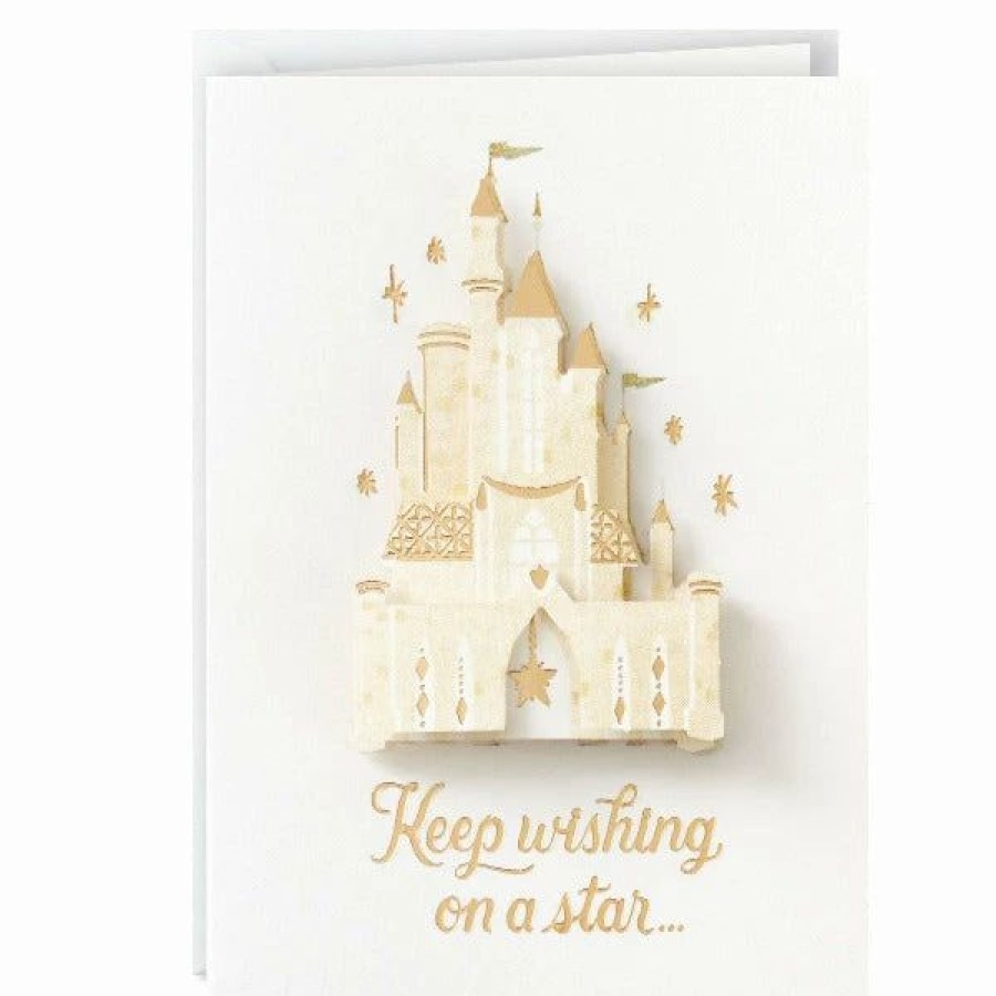 Cards & Boxed Christmas Cards * | Hallmark 3.25 Mini Disney Princess Castle Wishing On A Star Card