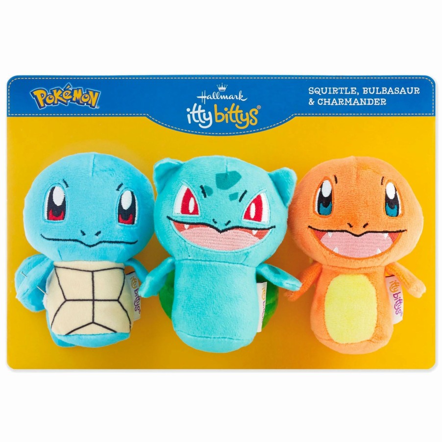 Stuffed Plush * | Hallmark Itty Bittys Starter Pokemon Plush Set Of 3 Squirtle, Charmander, And Bulbasaur