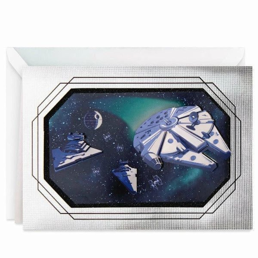 Cards & Boxed Christmas Cards * | Hallmark Star Wars Millennium Falcon Birthday Card